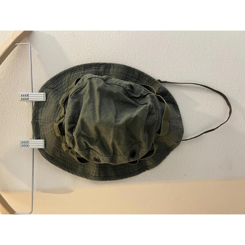 Classic Military Style Cotton Bucket Hat - Olive Green